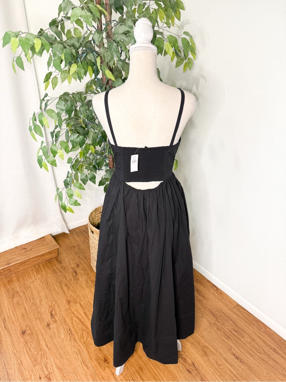 NWT Banana Republic Black Cotton Maxi Dress Size 2 - Picture 8 of 13